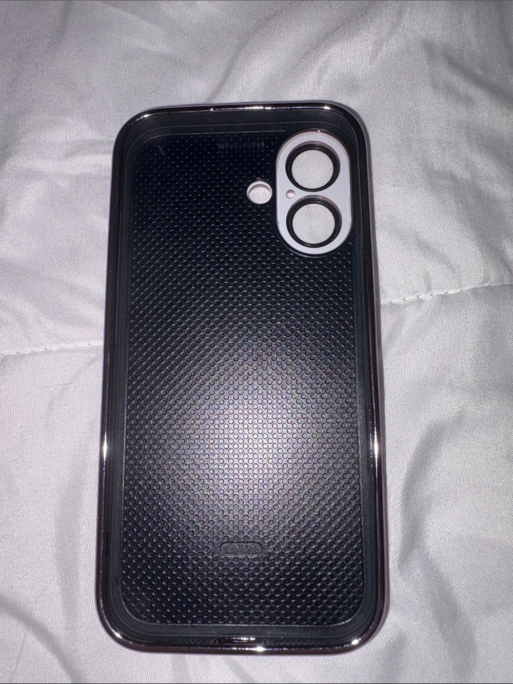 Purple Protective Case for iPhone 16 with Apple Logo Cutout